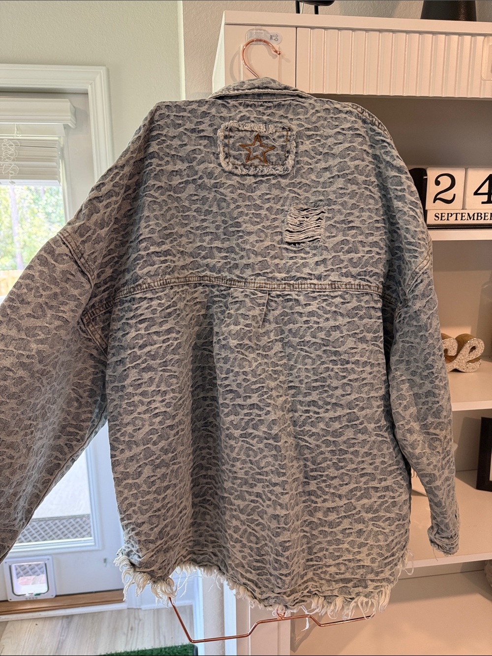 Washed POL Leopard-Print Button Front Jacket - Picture 6 of 12